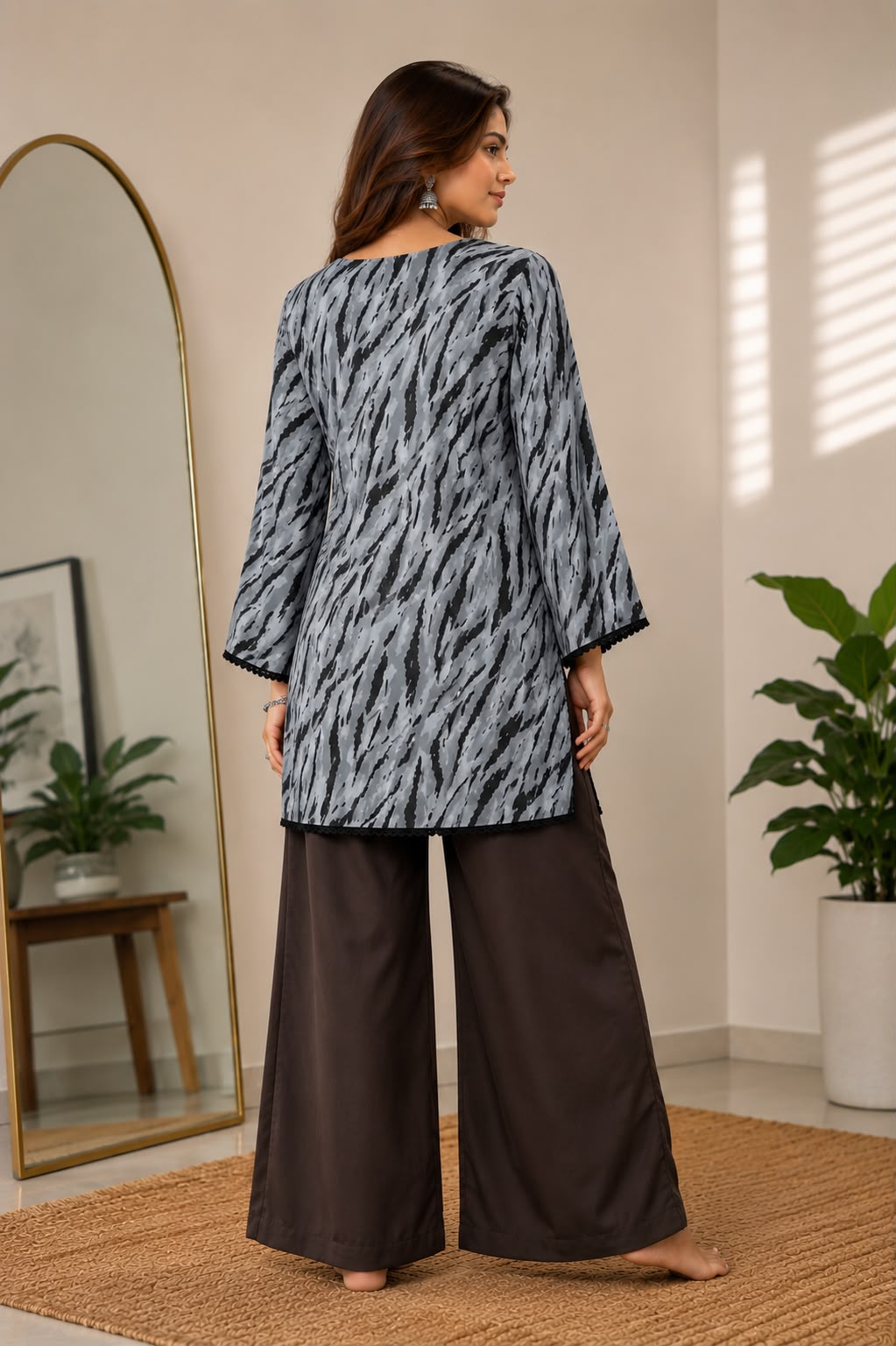 Black Short Kurta and Plazzo